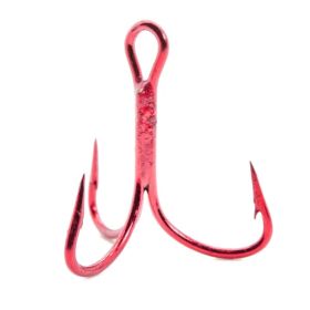 Mustad Triple Grip Extra Short Shank Treble Hooks - Red