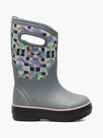 BOGS Kid's Classic II - Checkered Geo - Misty Gray